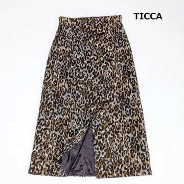 23년 AW TICCA 티 레오파드 자카드 직물 롱 스커트