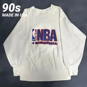 90s 챔피언 리버스 위브 NBA 자수 택 USA제 화이트