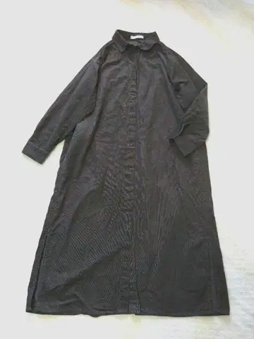 쇼콜라피네 로브 다크 브라운 셔츠 원피스 긴팔 코듀로이