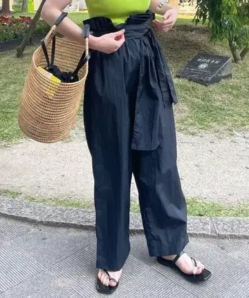 개럴개런트 벨티드 이지 팬츠 허리 마크 하이웨스트
