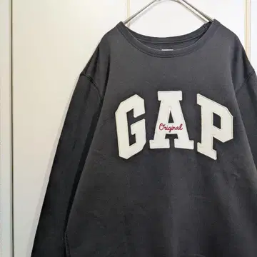 [ 빅 로고 ] GAP 갭 긴팔 맨투맨 트레이닝복 블랙 속기모 자수