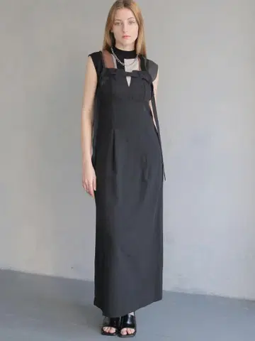 g'aimeI 라인 벨트 캐미 원피스 블랙