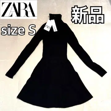 [ 새상품 ] ZARA 블랙 리브 니트 터틀넥 원피스 사이즈 S