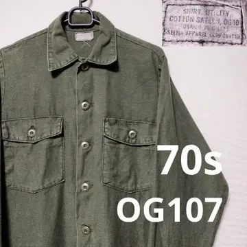 70s 미군 실물 유틸리티 셔츠 OG107 ARMY 빈티지