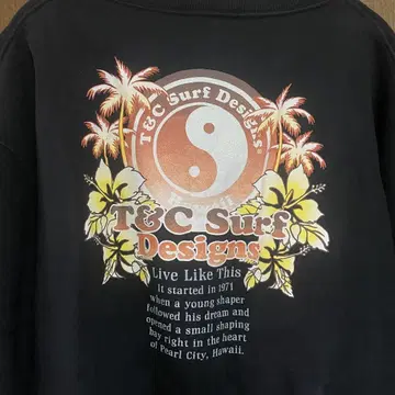 T&C Surf Designs 블랙 맨투맨 트레이닝복 5L