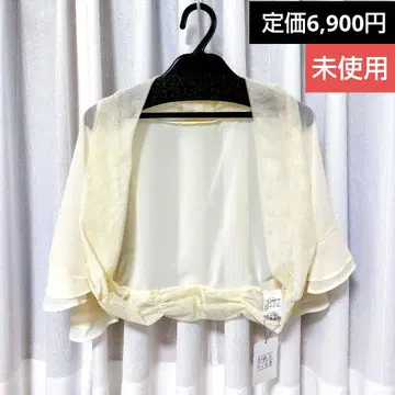 [미사용] 결혼식, 파티 볼레로 쉬폰 크림색 38(M 상당)