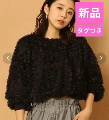 새상품 DRESSTERIOR provoke 플라워 모티브 블라우스 블랙