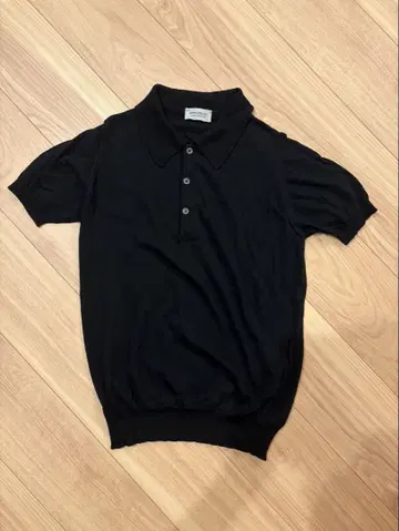 JOHN SMEDLEY 니트 피케 셔츠 블랙 반팔