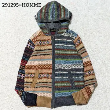 새상품급 291295=HOMME 페어아일 니트 후드티 집업 M