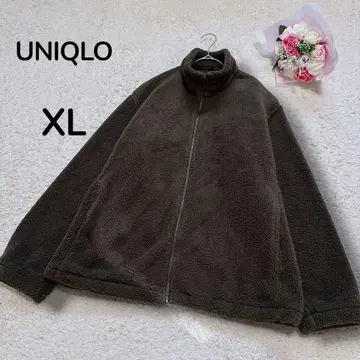 [ 유니클로 UNIQLO ] 남성용 플리스 풀 집업 보아 자켓 카키 XL