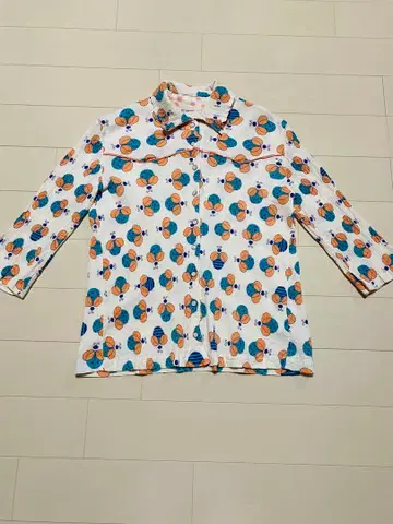 츠모리치사토 무당벌레 꿀벌 블라우스 도트 레트로 웨스턴 셔츠