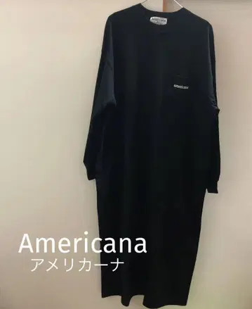 Americana 아메리카나 롱 슬리브 TEE 원피스 블랙