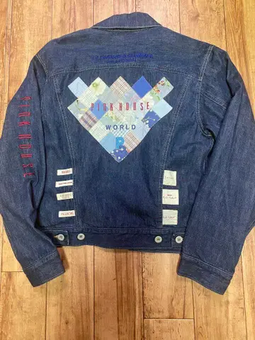핑크하우스 데님 자켓 패치워크