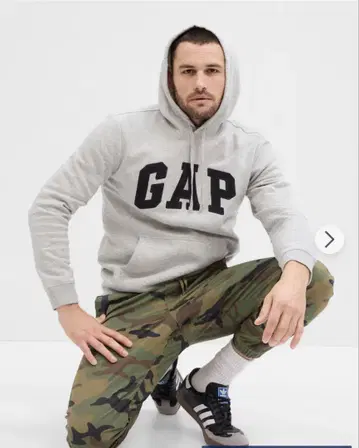 GAP 아치 로고 후드티 라이트 헤더 그레이