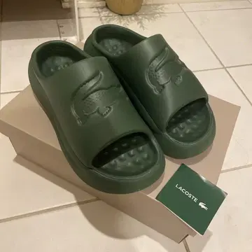 새상품급 LACOSTE 그린 슬라이드 샌들