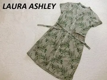 로라 애슐리 리본 린넨 혼방 원피스 카키 베이지 11