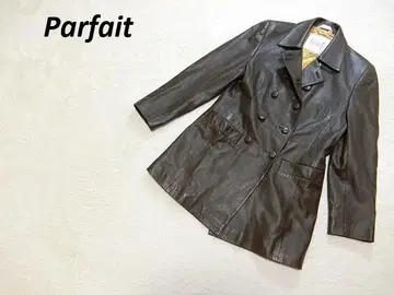 파르페 본체 가죽 더블 코트 브라운 M