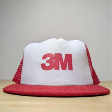 초레어 USA제 80s 데드스탁 3M 트래커 캡 빨흰 기업 로고