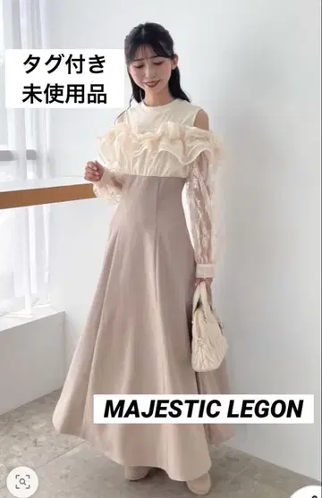 [ 택 포함 미사용품 ] 마제스틱 레곤 허리 꽉 조이는 밀피유 원피스