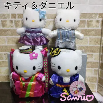 [레어] 산리오 헬로키티 키티&다니엘 봉제 인형 4개 세트