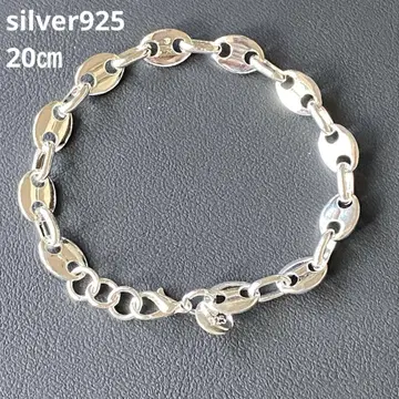 멕시칸 체인 팔찌 7mm 실버925 돼지코