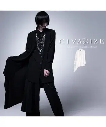 CIVARIZE 비대칭 롱 셔츠 블랙