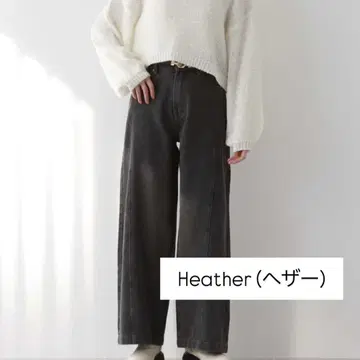 [ 새상품급 ] 헤더 블랙 하이웨스트 데님 새상품 정가 7590엔