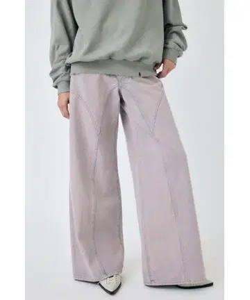MOUSSY 배기 데님 핑크