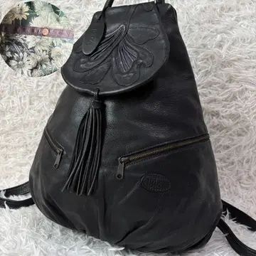 레어/컨디션 최상 이비사 백팩 꽃무늬 올 패턴 태슬 올 가죽 참