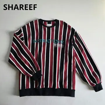 SHAREEF 맨투맨 트레이닝복 스트라이프 1 S 샤리프