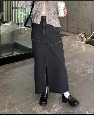 새상품급 Kastane 데님 롱 슬릿 스커트