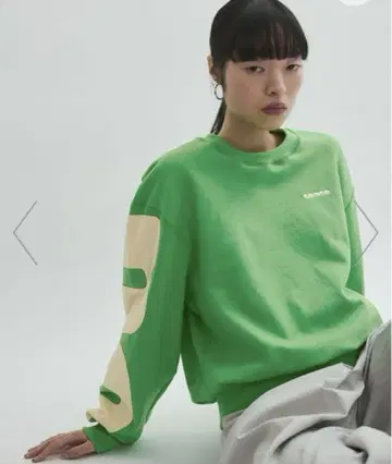 슬리브 패치 맨투맨 라이트 그린