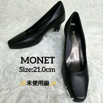 컨디션 최상 MONET 모네 아몬드 토 블랙 천연 가죽 힐