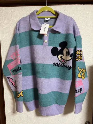 새상품 택 포함 한국 미키 니트 라이선스 보더 프리 디즈니