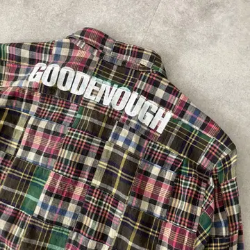 초기 90s GOOD ENOUGH 패치워크 셔츠/백 로고/XL