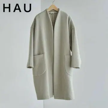 CLASKA HAU coat 'melton' 그레이 노카라 코트