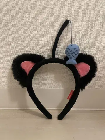 레어 상품 롯데월드 고양이 귀 머리띠 물고기 장식 포함