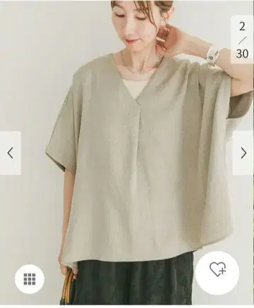 린넨 라이크 V넥 풀오버