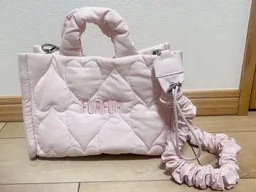 FURFUR 하트 퀼팅 숄더백 핑크