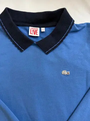 LACOSTE 블루 긴팔 피케 셔츠 L 사이즈