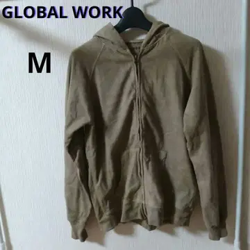 새상품급 GLOBAL WORK 브라운 후드 부착 풀 지퍼 자켓 남성용