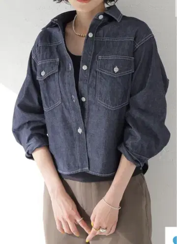 [ JOURNAL STANDARD ] 여성용 숏 데님 셔츠