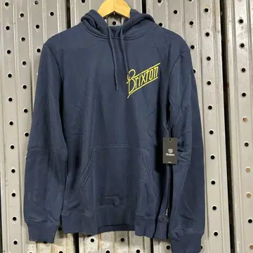 Brixton 네이비 후드 부착 후드티