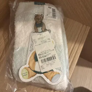 곰 자수 화이트 양말 프리 사이즈
