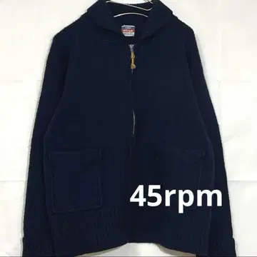 45rpm 네이비 집업 니트 점퍼 니트 아우터 모 100%