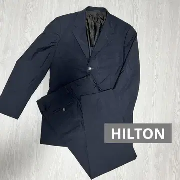 HILTON TIME 남성용 네이비 무지 수트 세트