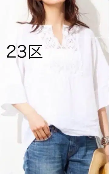 23구 LIBECO 자수 튜닉 블라우스 LIBECO 린넨 100