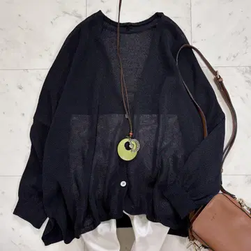 새상품급 스픽앤스팬 페이퍼얀 가디건 블랙 루즈핏 2024AW