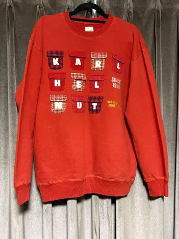 칼 헬무트 남성용 맨투맨 상의 트레이닝복 면 100% 핑크하우스