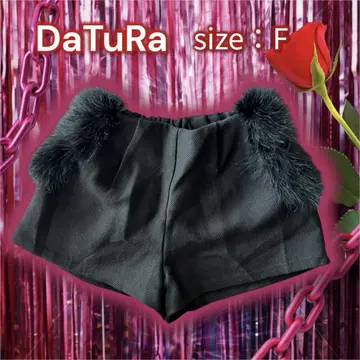 [ 새상품급 레어 ] DaTuRa 다투라 숏팬츠 퍼 페더 블랙